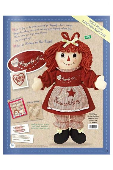 Photo of Raggedy Ann Peace and Joy holiday doll by Aurora.