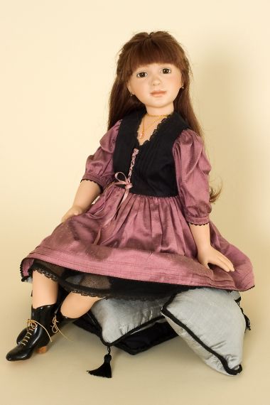 Lanita - collectible limited edition porcelain soft body art doll by doll artist Sonja Hartmann.