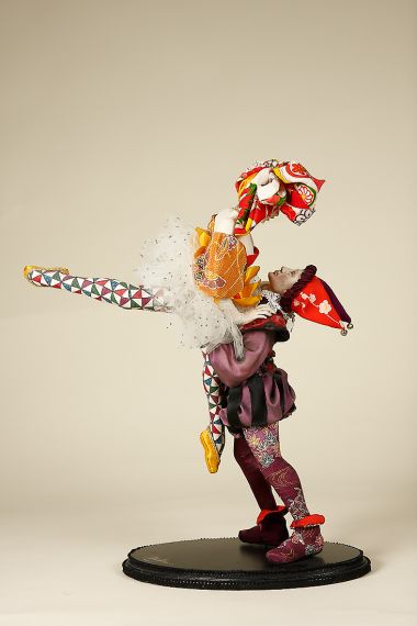 Up You Go - collectible one of a kind cloth art doll by doll artist Akiko Anzai.
