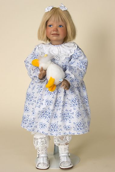 Margith - collectible limited edition porcelain soft body art doll by doll artist Inge Enderle.