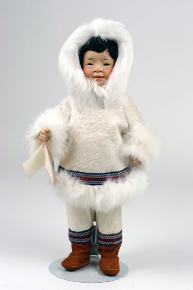 Nalauqataq - limited edition porcelain collectible doll  by doll artist Wendy Lawton.