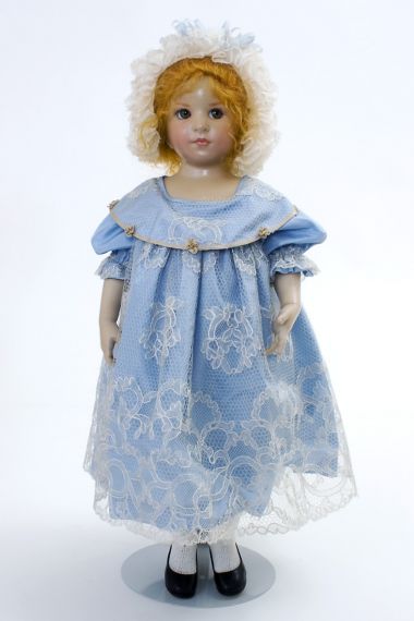 Little Tomassina - collectible one of a kind porcelain wax over art doll by doll artist Brigitte Deval.