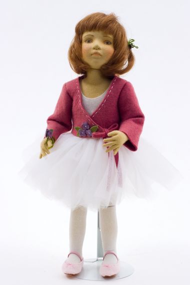 Abria - collectible limited edition felt molded art doll by doll artist Maggie Iacono.