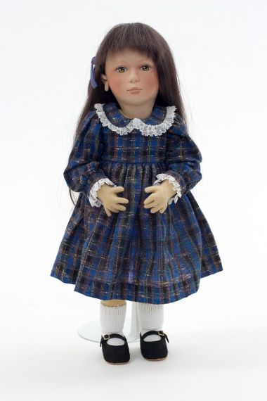 Katrina - collectible limited edition felt molded art doll by doll artist Maggie Iacono.