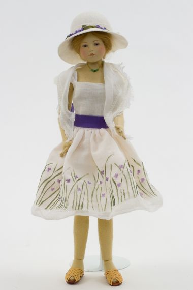 Gwyneth - collectible limited edition felt molded art doll by doll artist Maggie Iacono.