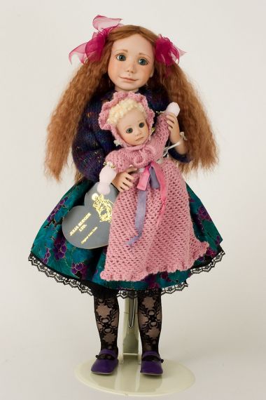 Little Sister - collectible limited edition porcelain soft body art doll by doll artist Julia Rueger.