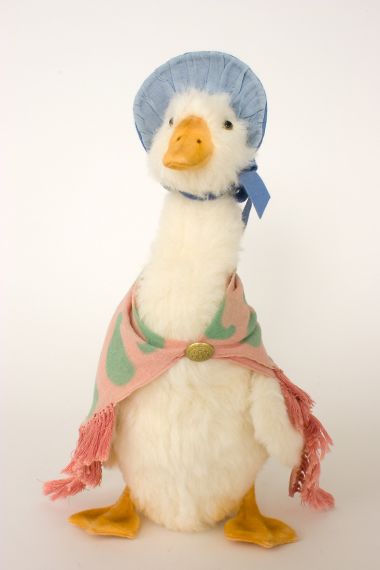 Jemima Puddle Duck - collectible limited edition felt molded art doll by doll artist R John Wright.