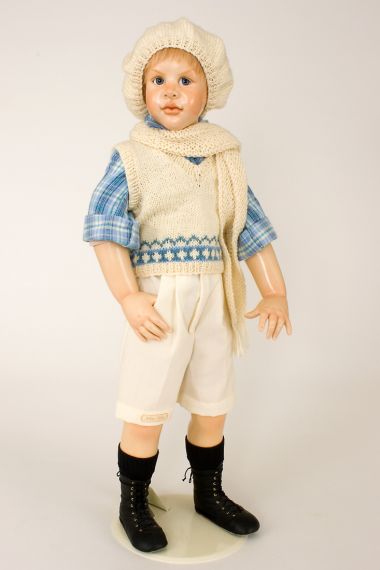 Stormey - collectible limited edition porcelain wax over art doll by doll artist Susan Krey.