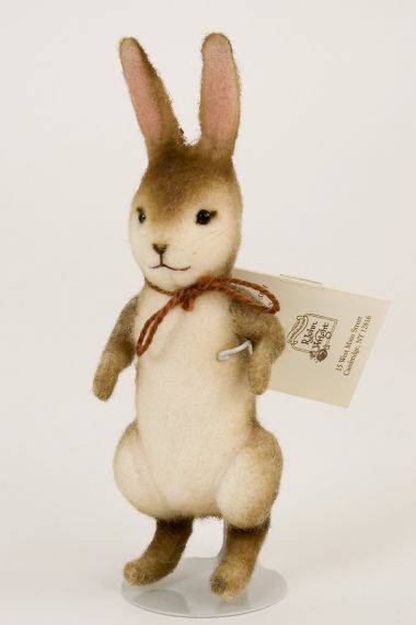 Pocket Rabbit - collectible limited edition felt molded miniature doll by doll artist R John Wright.