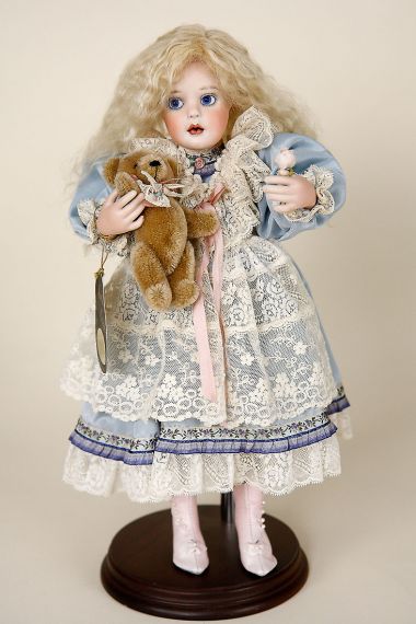 Laurel Rose - collectible limited edition porcelain soft body art doll by doll artist Ann Jackson.