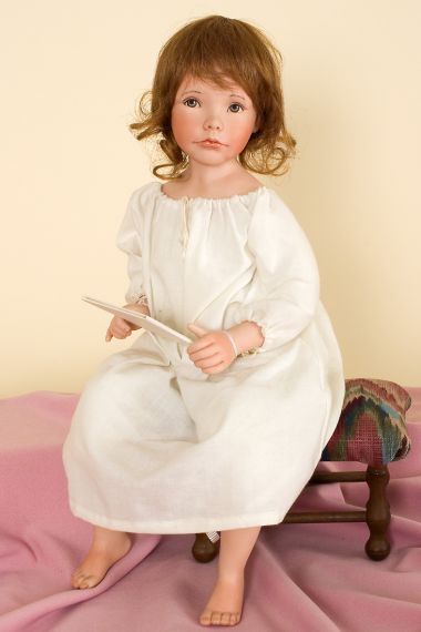 Lark - collectible limited edition porcelain soft body art doll by doll artist Maryanne Oldenburg.