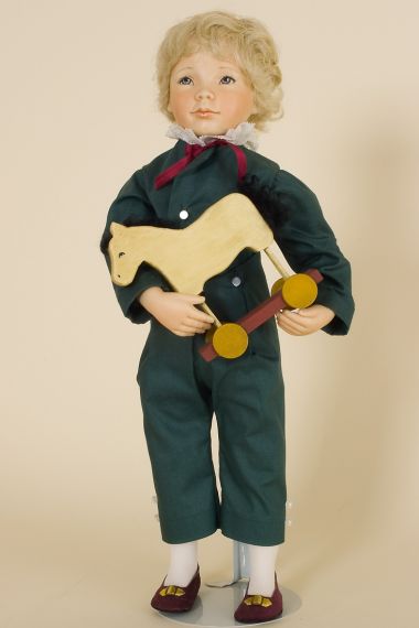Master Toby - collectible limited edition porcelain soft body art doll by doll artist Maryanne Oldenburg.