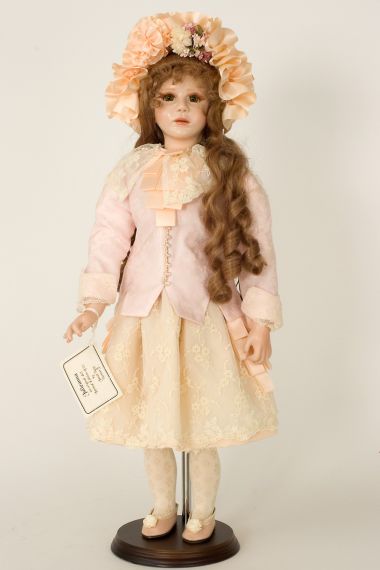 Julieanna - collectible limited edition porcelain wax over art doll by doll artist Janet Ness.