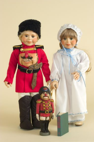 Nutcracker Set - limited edition resin collectible doll  by doll artist Faith Wick.