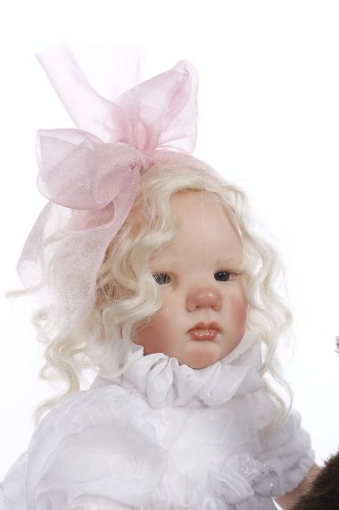 Camille - collectible one of a kind polymer clay art doll by doll artist Debra Lynn.