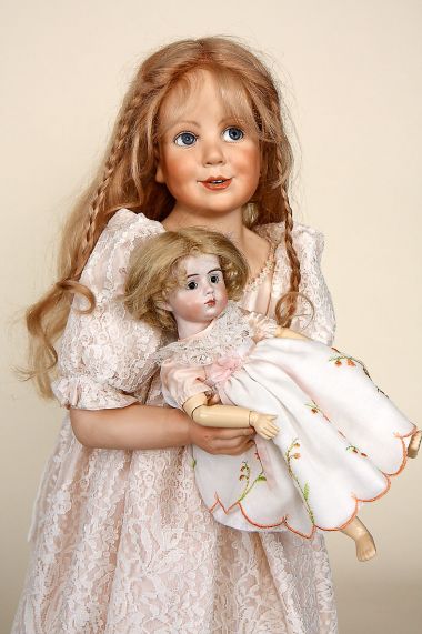 Sofie - collectible limited edition porcelain soft body art doll by doll artist Amalia Pastor.