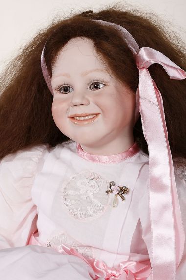 Jessica - collectible limited edition porcelain art doll by doll artist Rhonda Marks.