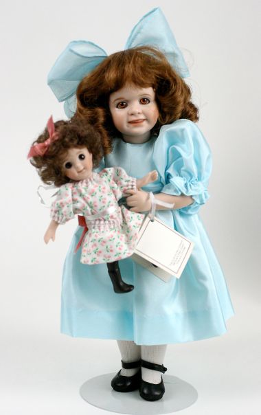 Glynnis and Her Googlie - limited edition porcelain collectible doll  by doll artist Wendy Lawton.